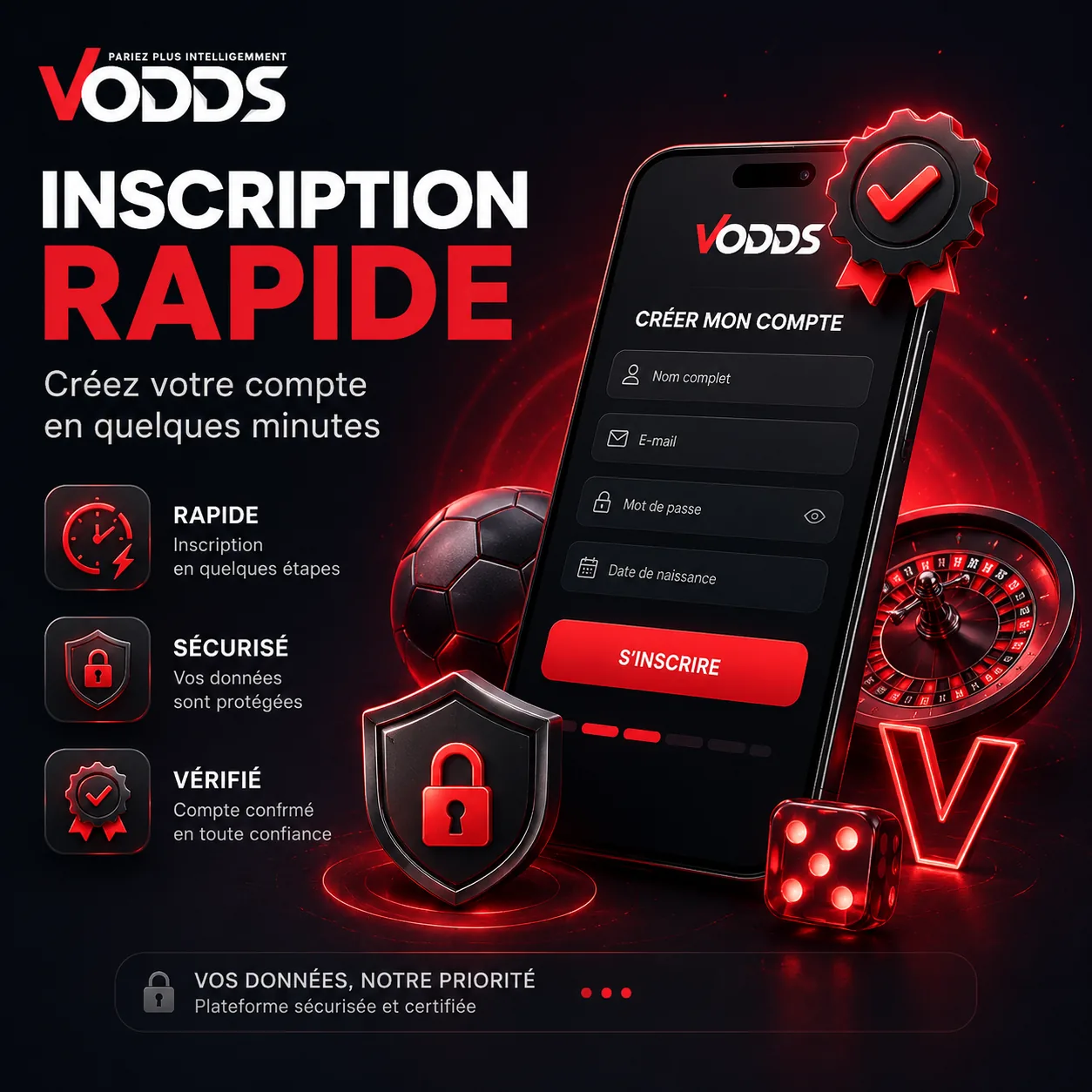 Visuel Vodds en français pour une inscription rapide